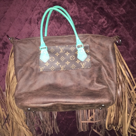 Leather handbag Holy Cow Couture Fringe Cowhide purse LV Vuitton handmade HCC - Picture 6 of 10